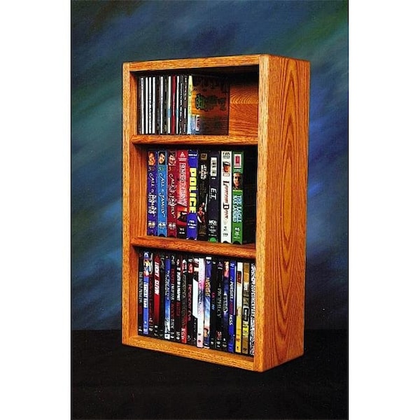 Wood Shed Wood Shed 313-1 W Solid Oak desktop or shelf for CDs and DVDs- VHS Tapes 313-1 W - main